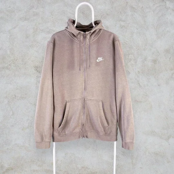 Nike Hoodie Light Brown Zip Up Mens Large - Picture 1 of 5